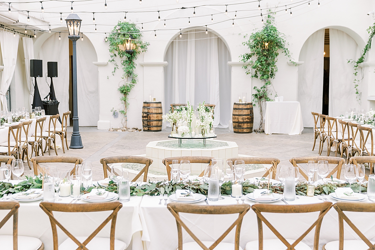 The reception space at this Villa & Vine Wedding in Santa Barbara, California. 