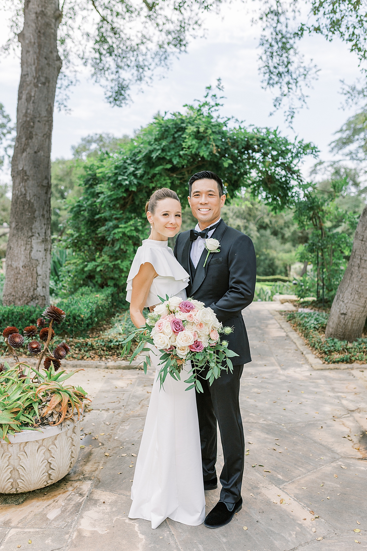 The couple's last few portraits as bride and groom before their Montecito Church Wedding ceremony.