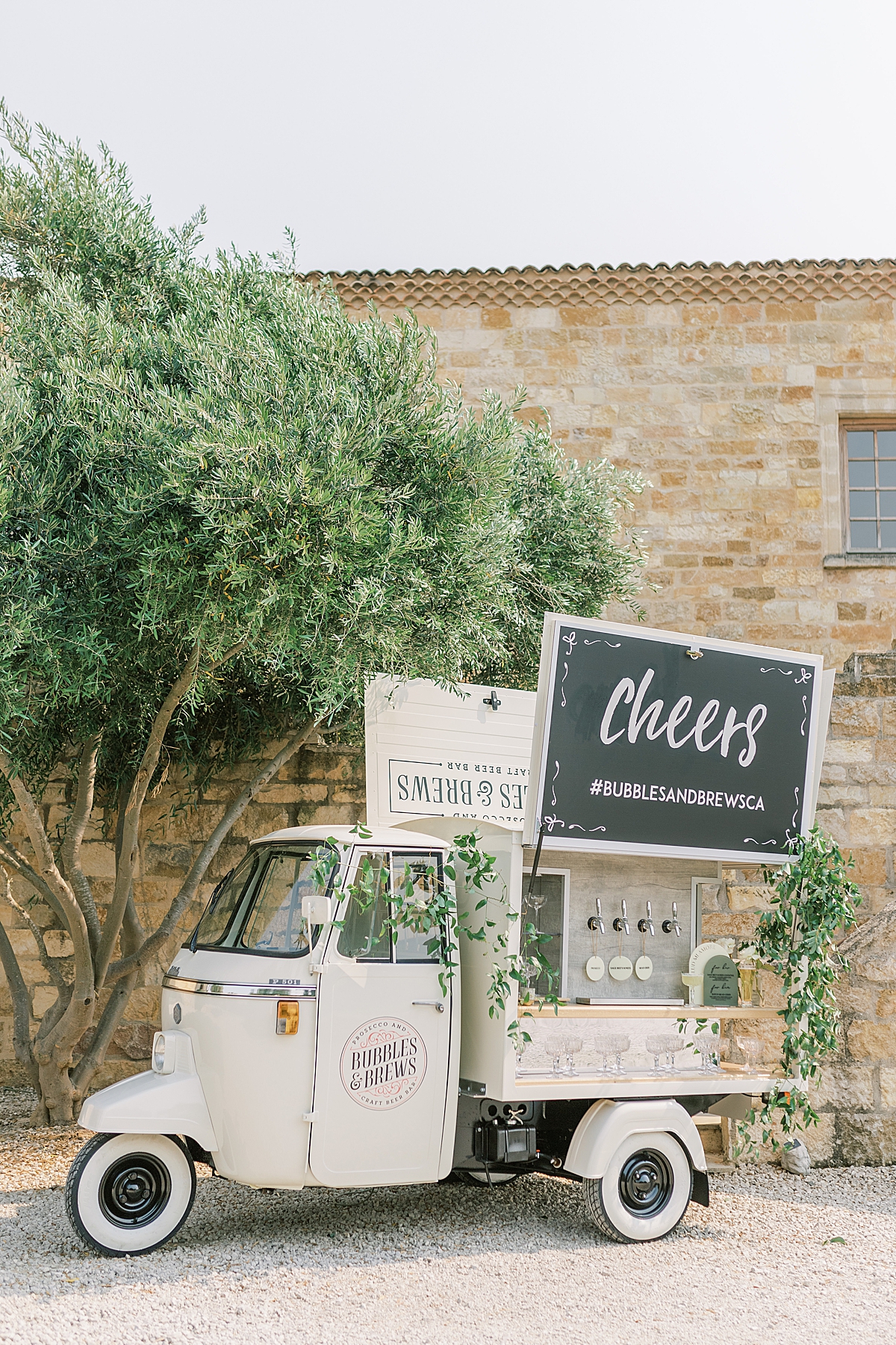 The mobile bar at this Sunstone Villa Wedding editorial.