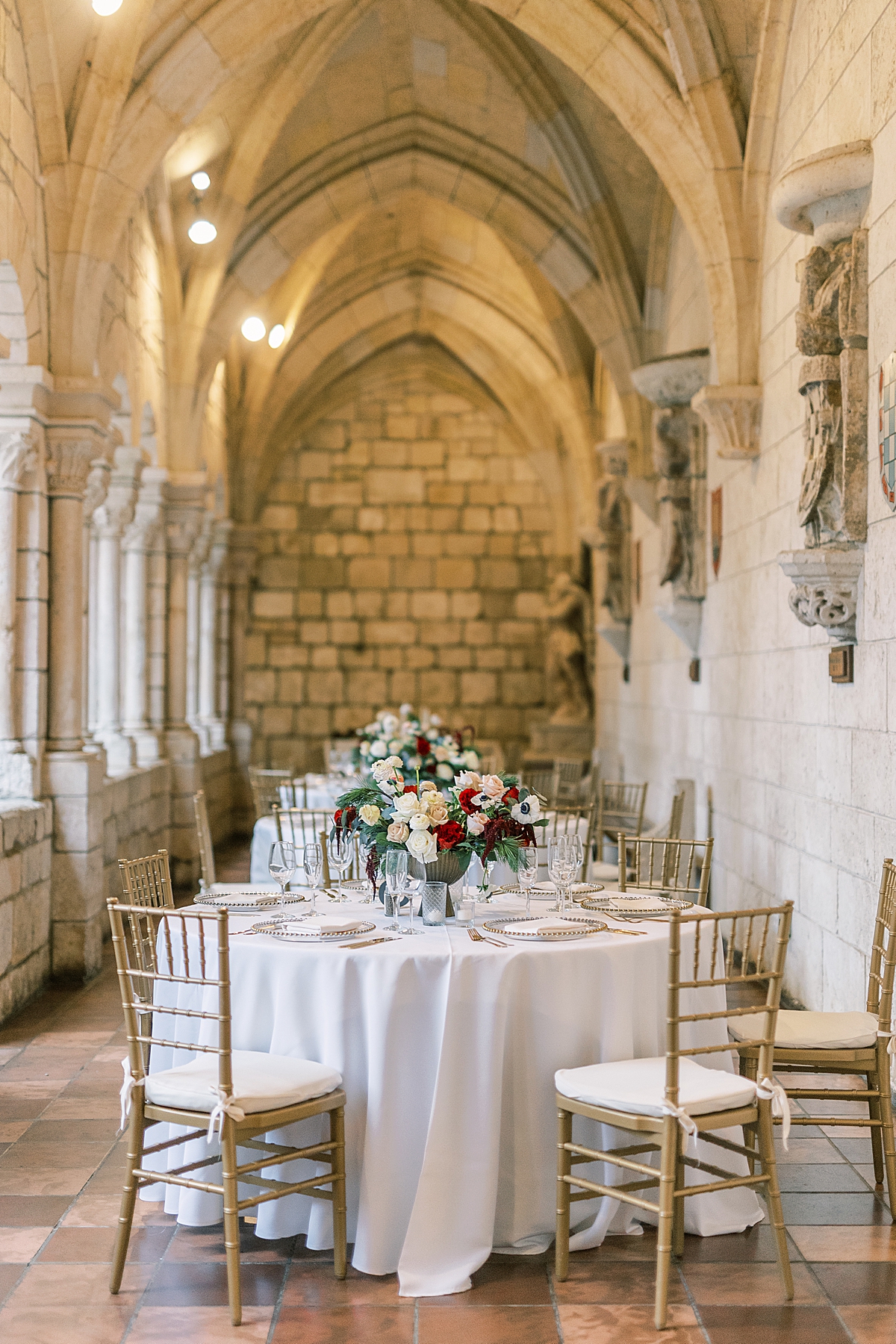 Reception details at this Ancient Spanish Monastery Wedding