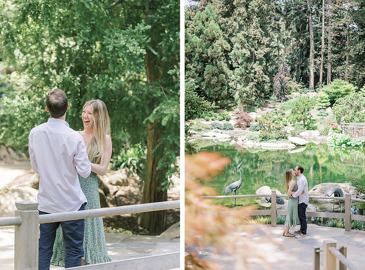 Justine's reaction after getting proposed to during their Montecito proposal at Lotusland