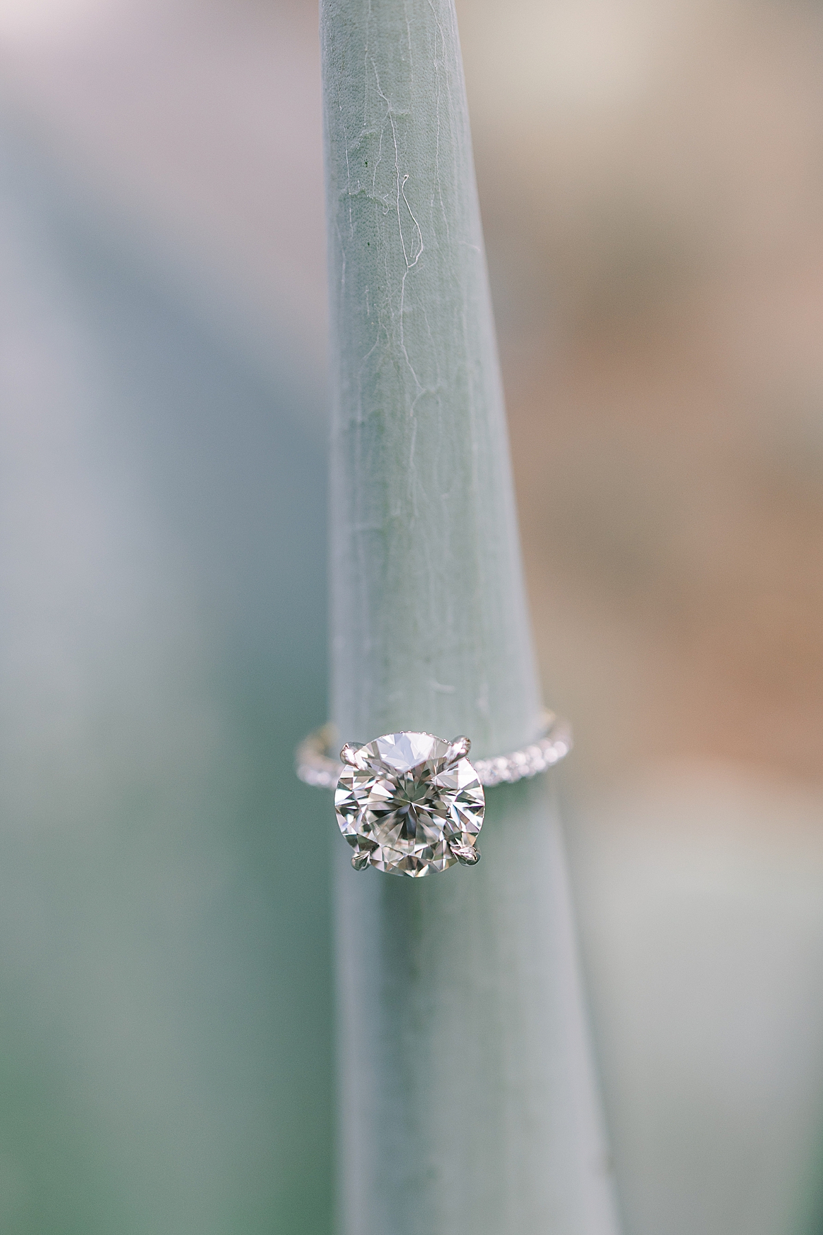 Justine's engagement ring from her Montecito proposal at Lotusland