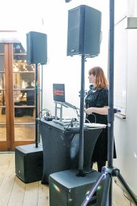 DJ Darla Bea doing her thing at Villa & Vine, a wedding venue in downtown Santa Barbara, California.