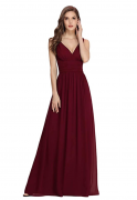 Red v neck floor-length evening maxi dress at Amazon. One of our Favorite Stores to Buy Dresses for Engagement Sessions.