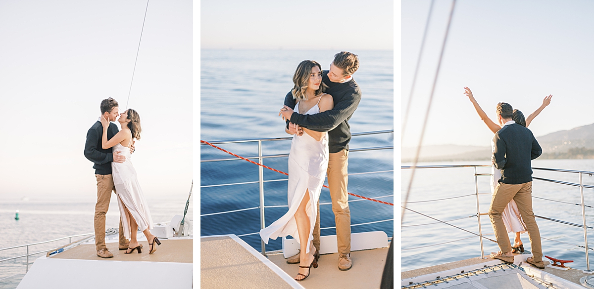 A couple during their sunset cruise. One of our favorite Santa Barbara Date Ideas