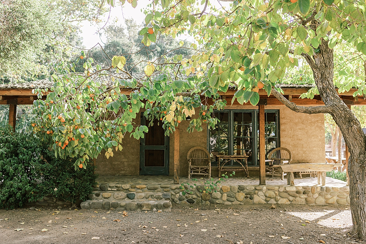 A building that is a part of one of the reception spaces deep in the hills of the Alisal Ranch wedding venue.